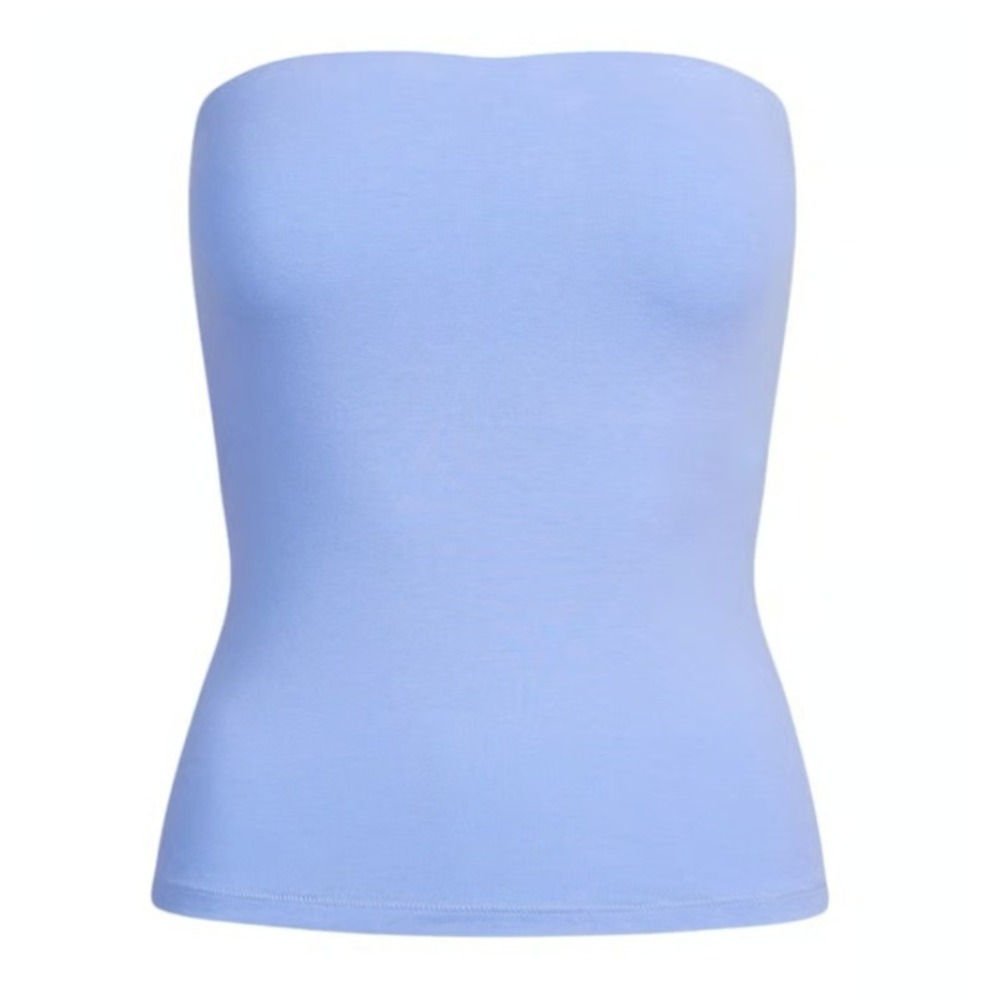 Skims Cotton Jersey Tube Top Blue Violet TP-TUB-9645W Small Strapless Tank - Picture 1 of 4